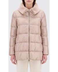 Herno - Water-Repellent Quilted Nylon Short Down Jacket With Fur Collar - Lyst