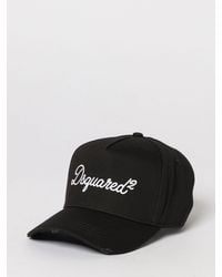 DSquared² - Gorra De Sarga De Algodón Con Bordes Desgastados - Lyst