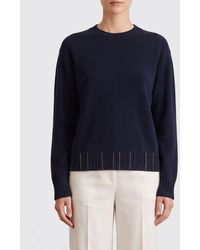 Fabiana Filippi - Short-Sleeved Cotton Crewneck Top With Ribbed Edges - Lyst
