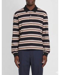 Marni - Long-Sleeved Striped Cotton Polo Shirt With Contrast Logo - Lyst