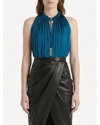 Balmain - Sleeveless Viscose Slim Fit Crewneck Top - Lyst