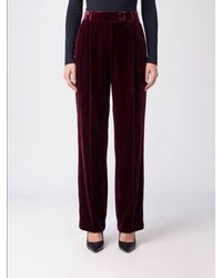 Giorgio Armani - High-Waisted Wide-Leg Velvet Tailored Trousers - Lyst