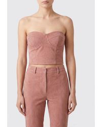 Patrizia Pepe - Stretch Jersey Bustier Top With Sweetheart Neckline - Lyst