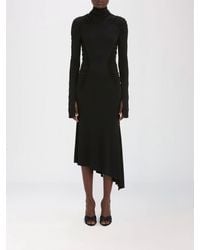 Victoria Beckham - Asymmetric Long-Sleeve Jersey Midi Dress - Lyst