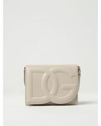 Dolce & Gabbana - Leather Bag With Embossed Logo - Lyst