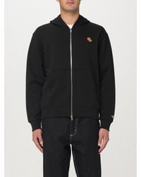 KENZO - Felpa Con Cappuccio E Zip - Lyst