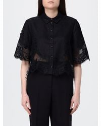 Twinset - Linen Shirt With Lace Inserts - Lyst