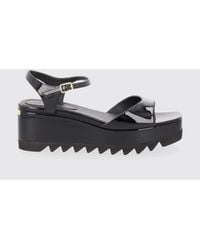 Stella McCartney - Synthetic Leather Wedge Sandals - Lyst
