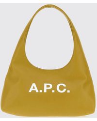 A.P.C. - Ninon Flared Synthetic Leather Shoulder Bag With Printed Logo - Lyst