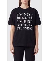 Elisabetta Franchi - Cotton T-Shirt With Slogan Print And Back Logo - Lyst
