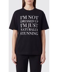 Elisabetta Franchi - Cotton T-Shirt With Slogan Print And Back Logo - Lyst