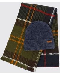 Barbour - Two-Piece Tartan Scarf And Hat Gift Set - Lyst