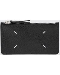 Maison Margiela - Four Stitches Grained Calfskin Leather Zipped Card Holder - Lyst