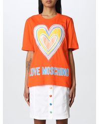 Love Moschino - T-shirt basic con stampa logo - Lyst