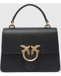 Pinko - Mini Love Bag Monogram Calf Leather Handbag With Logo - Lyst