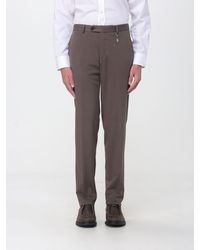 Manuel Ritz - Slim Fit Gabardine Chino Trousers With Off-Center Fastening - Lyst