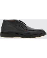 Santoni - Grained Calfskin Leather Chukka Boots With Rubber Sole - Lyst