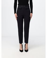 Elisabetta Franchi - High-Waisted Skinny Crêpe Trousers With Flap Pockets - Lyst