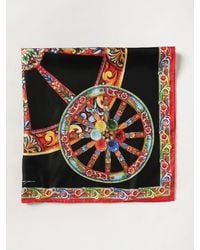 Dolce & Gabbana - Dolce &Amp Gabbana Carretto Siciliano Print Silk Scarf - Lyst