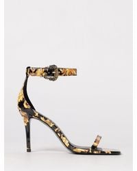 Versace Jeans Couture - Patent Leather Baroque Print Sandals - Lyst