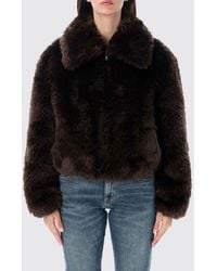 Stand Studio - Short Faux-Fur Jacket With Zip Closure - Lyst