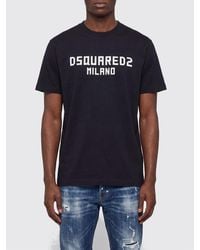 DSquared² - Short-Sleeved Cotton T-Shirt With Contrasting Logo Print - Lyst