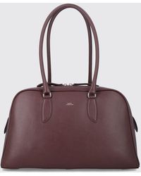 A.P.C. - Paloma Cowhide Shoulder Bag With Double Zip Closure And Logo - Lyst
