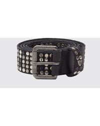 HTC - Or Leather Belt With Artisanal Embroidery - Lyst