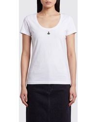 Vivienne Westwood - Slim Fit Cotton T-Shirt With Embroidered Orb Logo - Lyst