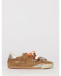 Crime London - Sneakerina Leather And Suede Low-Top Sneakers With Shearling Lining - Lyst