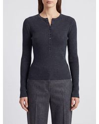 Lisa Yang - Slim Fit Ribbed Cotton And Cashmere Blend Knitted Polo - Lyst