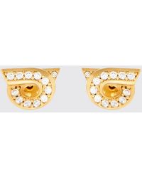 Ferragamo - Gancini Stud Earrings - Lyst
