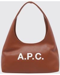 A.P.C. - Ninon Flared Synthetic Leather Shoulder Bag With Printed Logo - Lyst