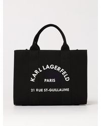 Karl Lagerfeld - Recycled Cotton Canvas Tote Bag - Lyst