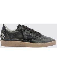 Golden Goose - Ball Star Leather Trainers With Distressed Effect And Contrast Star - Lyst