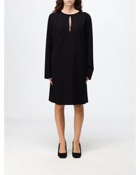 Liviana Conti - Megan Viscose Mini Tunic Dress With Long Sleeves And Teardrop Neckline - Lyst