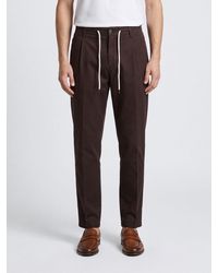 Eleventy - Slim-Fit Stretch-Cotton Drawstring Trousers - Lyst