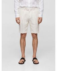 Boglioli - Knee-Length Linen Tailored Shorts With Slash Pockets - Lyst