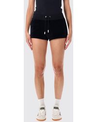 Sporty & Rich - Sporty &Amp Rich Cotton Shorts With Drawstring Waist And Rhinestone Logo - Lyst