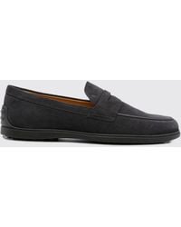 Tod's - Suede Penny Loafers With T Timeless Logo - Lyst