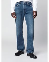 Agolde - 90's Straight Cotton Jeans With Button Closure - Lyst