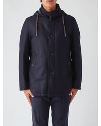 Herno - Single-Breasted Wool And Silk Coat With A Hood And High Neck - Lyst