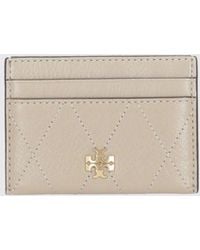 Tory Burch - Double T Leather Flat Card Holder - Lyst