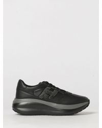 Hogan - Maxi I Active Leather Sneakers With Rhinestone H Logo And Chunky Sole - Lyst