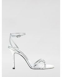 Jimmy Choo - Leo Laminated Python Print Leather Sandal - Lyst