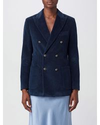 Circolo 1901 - Double-Breasted Velvet Blazer With Peak Lapels - Lyst