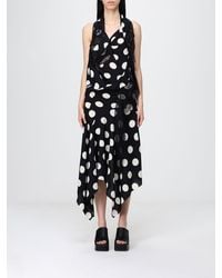 Junya Watanabe - Polka Dot Crêpe Asymmetric Dress - Lyst