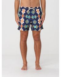 NOM - Floral Print Polyester Swim Shorts With Drawstring Waist - Lyst