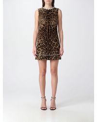 Dolce & Gabbana - Dolce &Amp Gabbana Animalier Print Silk Off-The-Shoulder Mini Sheath Dress - Lyst
