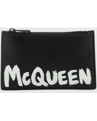 McQueen - Graffiti Leather Card Holder - Lyst